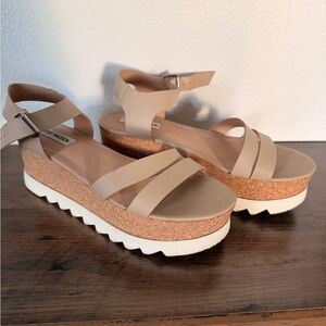 Steve Madden Beige Platform Sandals